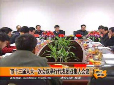市第十三届人民代表大会第一次会议召开代表团召集人会议